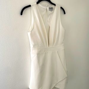 White cutout skort romper